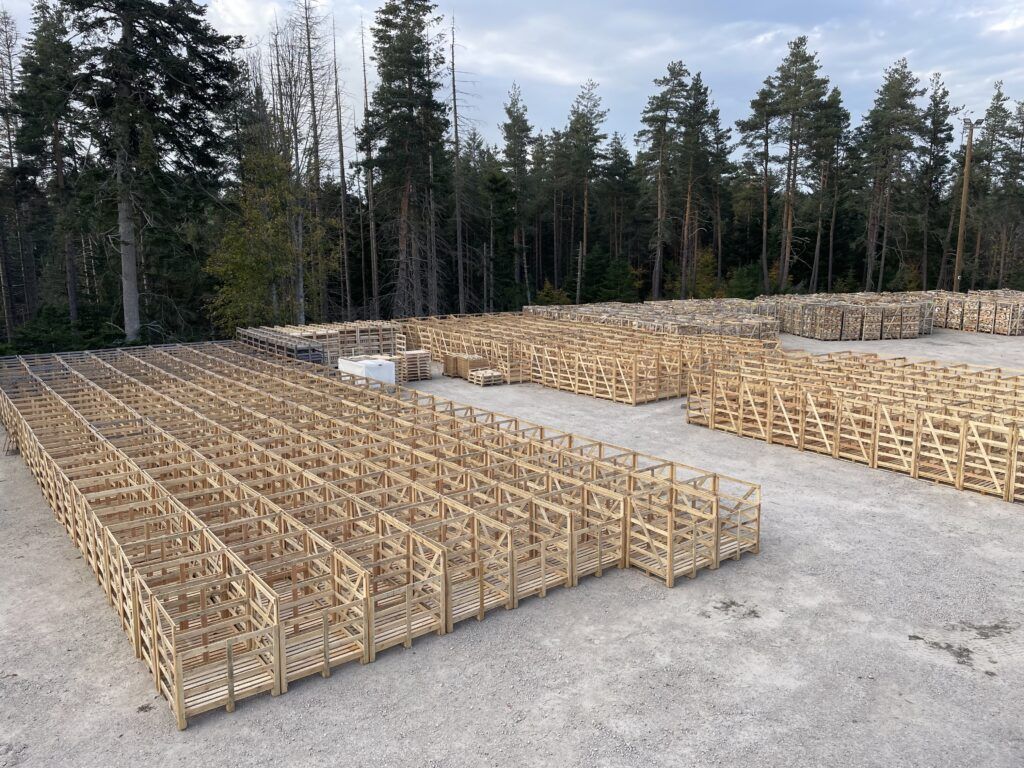 Caisse bois pour Sapins de Nöel